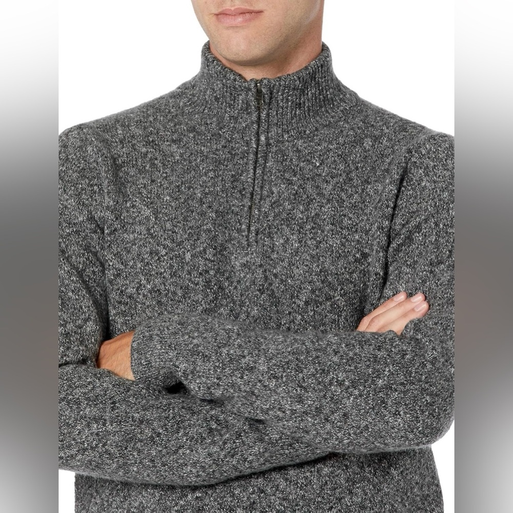 John Henry men’s size XXL long sleeve three-quarter front zip cable knit sweater